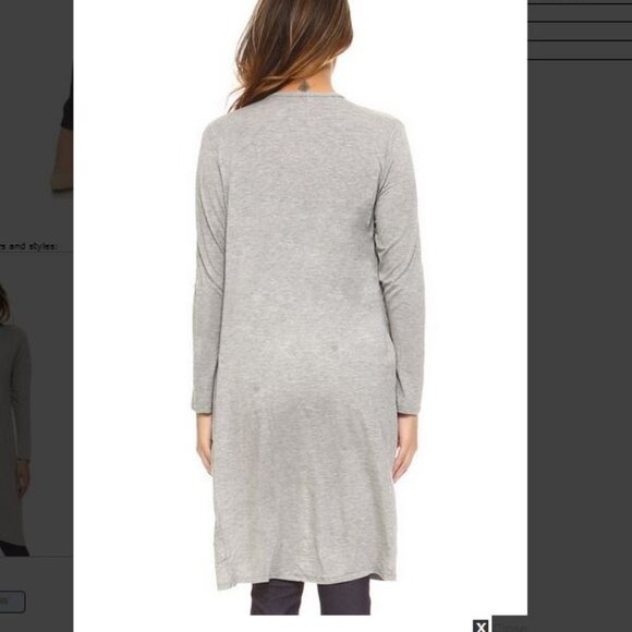 NWT Classic Open Front long Cardigan light grey lightweight - Picture 3 of 4